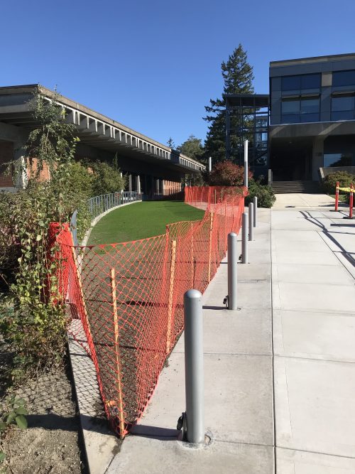 A new Plaza Access Lane was recently built between Sylvania's College Center and Health Technology buildings to provide ADA access as well as emergency and construction vehicles to the west side of campus via the G Street ring road.