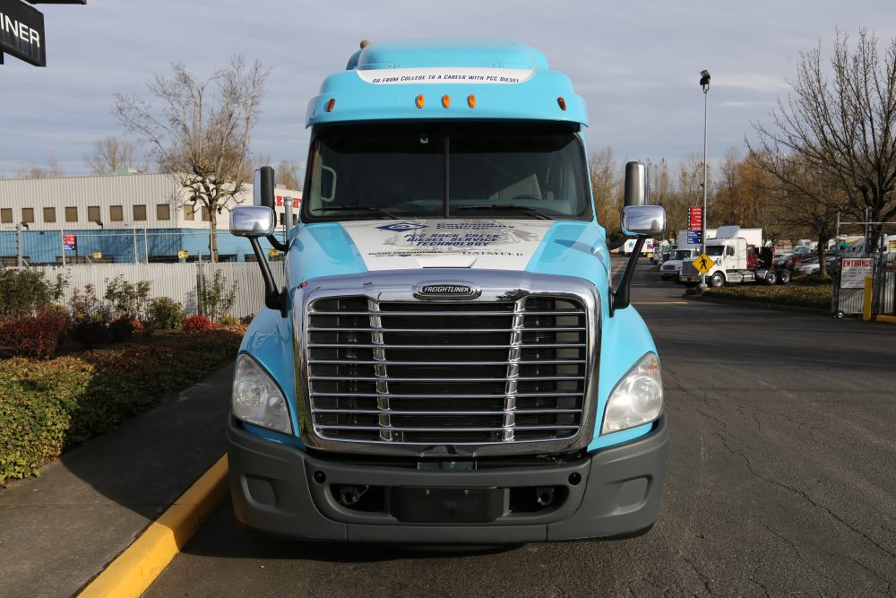 front view of diesel freightliner truck