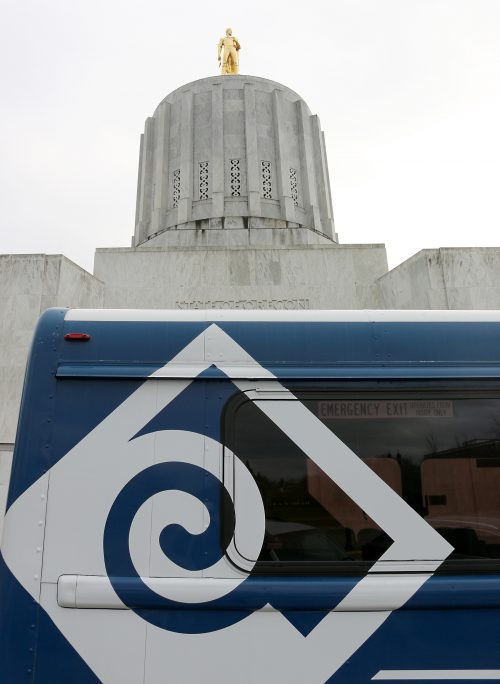 State capitol building with PCC van.