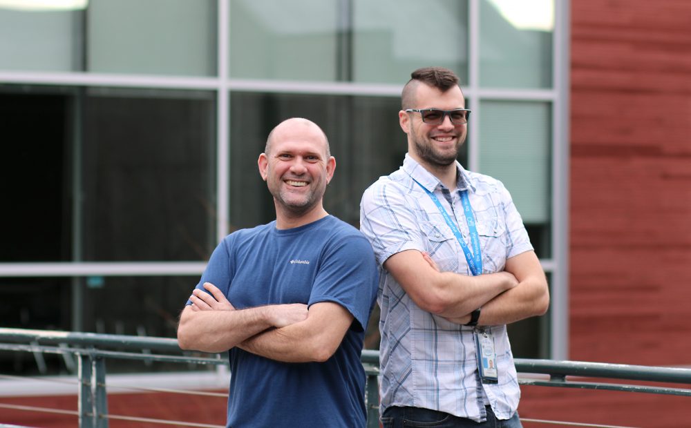 Mike and Korey on skybridge.