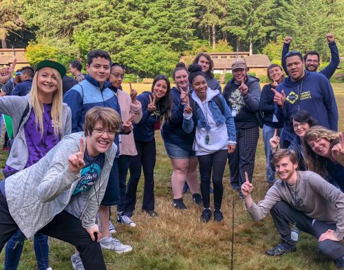 Campus President Jessica Howard (front left) with student leaders at their annual training.