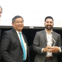 Juan Carlos Gonzalez from Centro Cultural accepts their PCC Employer Partner of the Year Award