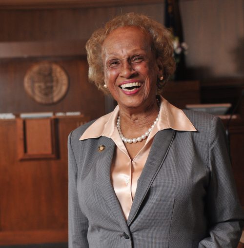 Jackie Winters on senate floor.