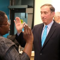 Dan Saltzman sworn in by Justice Nelson.