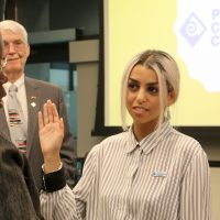 Hannah Alzgal gets sworn in.