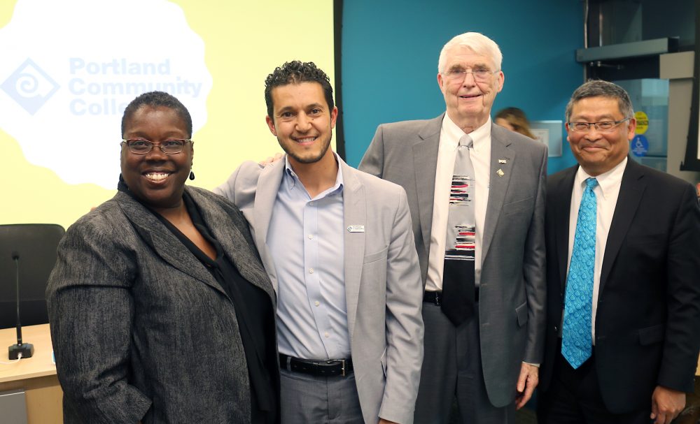 Justice Nelson with Mohamed Alyajouri, Jim Harper and Mark Mitsui.