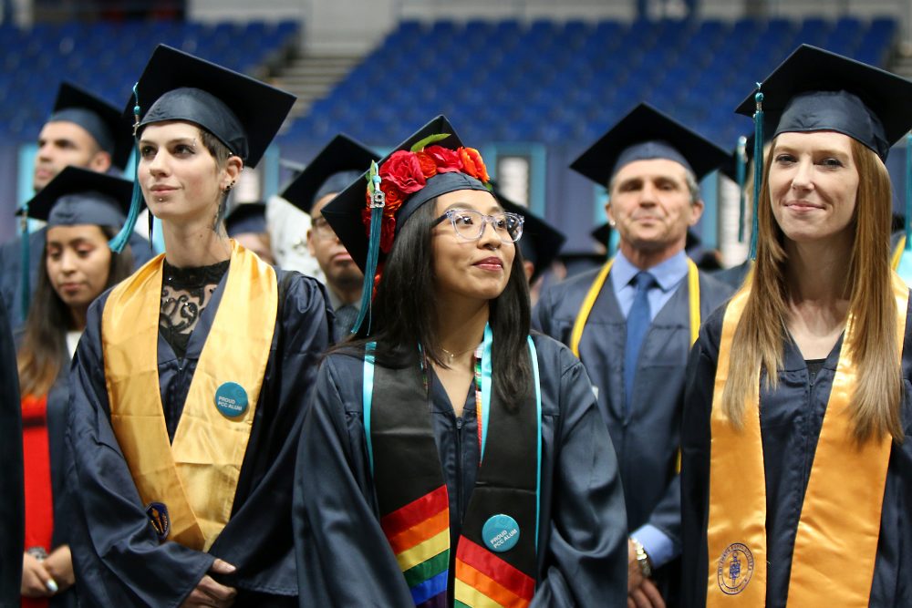 Graduate taking in commencement.