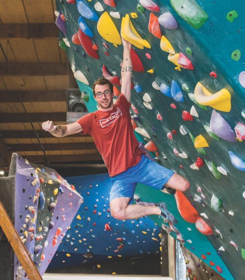 Chris Marsaglia climbing.