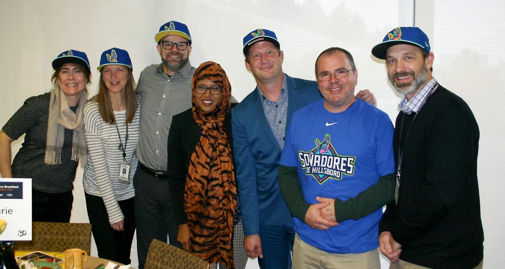 Hillsboro Hops representatives with Future Connect staff.