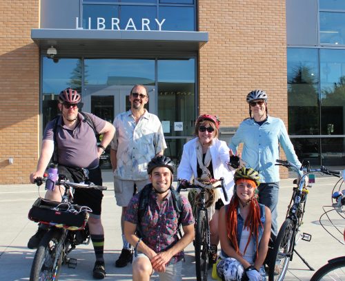 Gratreak with her crew from the Cascade Library, where she worked many years to help pay for college.