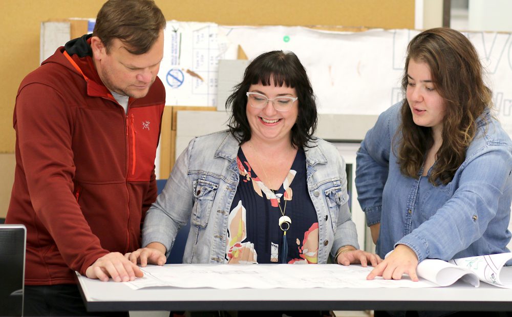 Students check out permit plans