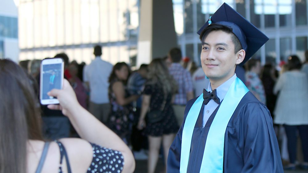 Graduate at the coliseum.