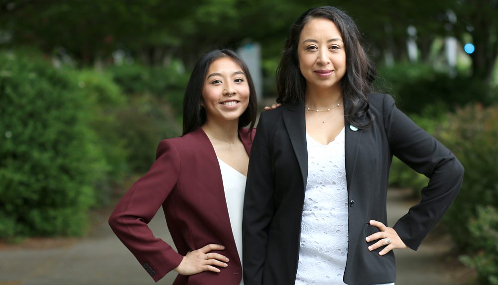 Margarita and Veyda Hernandez pose at SE Campus.