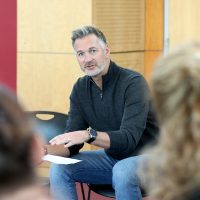 Ian Symmonds leads a listening session at Sylvania Campus.