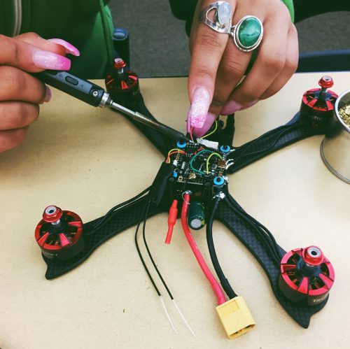 Drone being assembled