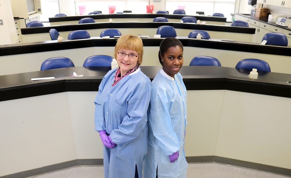 MLT Program Chair Dr. Teresa Wolfe (left) with her star pupil Allia Smith.