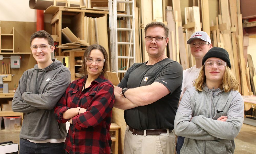 Sherwood High's building construction class Dane Baysinger, Natalie Kapuniai-Ryan, Jon Dickover, Christian Emmons and Alex Block.