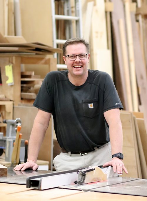 Jon Dickover in shop