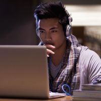 stock photo of student online