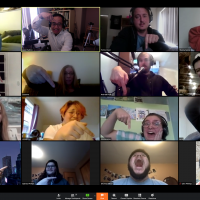 screenshot of a humorous video meeting