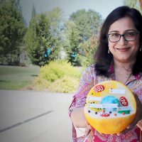 Poulami Mitra with anatomy art