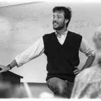Michael Dembraw in class during the 1980s.