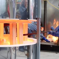 Charlie Washburn fires ceramics.