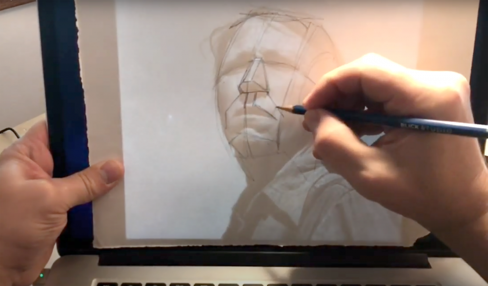 Ben Buswell drawing and tracing.