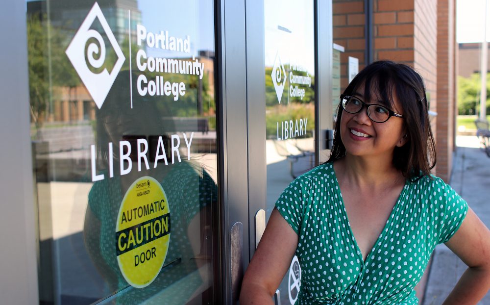 Veronica Vichit-Vadakan at the PCC Cascade Campus Library.