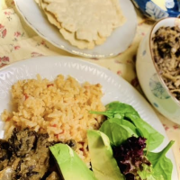 rice and salad meal on a dish