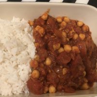 rice and garbanzo bean meal on a dish