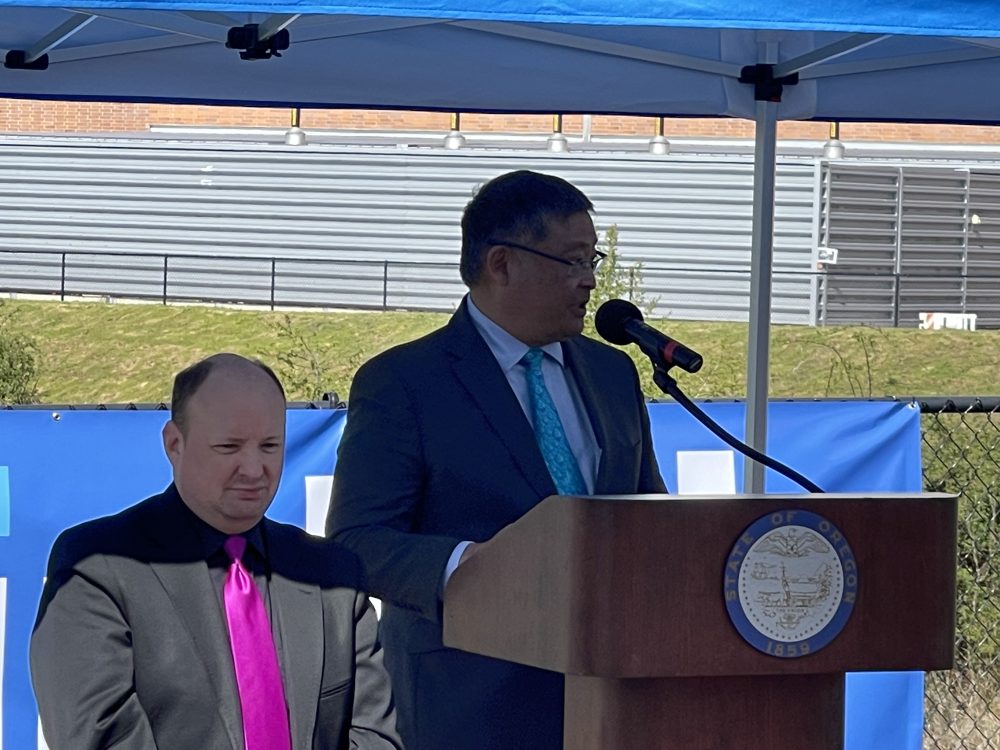 PCC President Mark Mitsui speaks at the bill signing ceremony