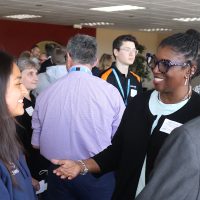 Student Ivette Alonso Garcia with Hillsboro School Board Chair Nancy Thomas.