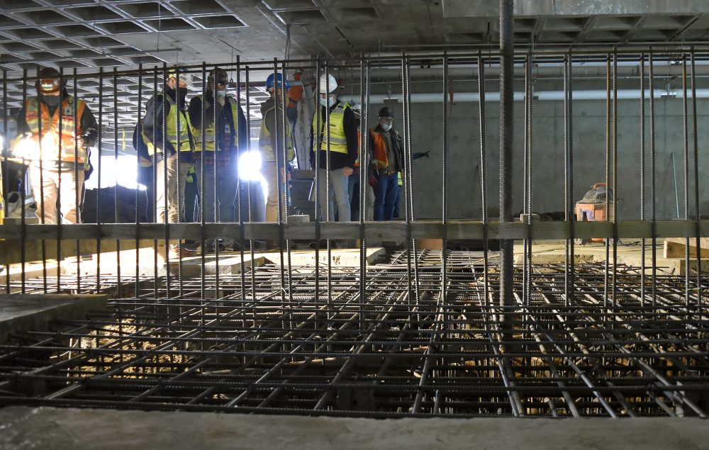 Reinforcing steel installation at HT ready to be filled with high strength concrete