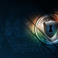 Padlock Security cyber digital concept Abstract technology background protect system innovation vector illustration