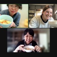 "Meals Matter" is an online class taught by Horwitz. Pictured with students Tomoko Shirata and Yuko Sato.