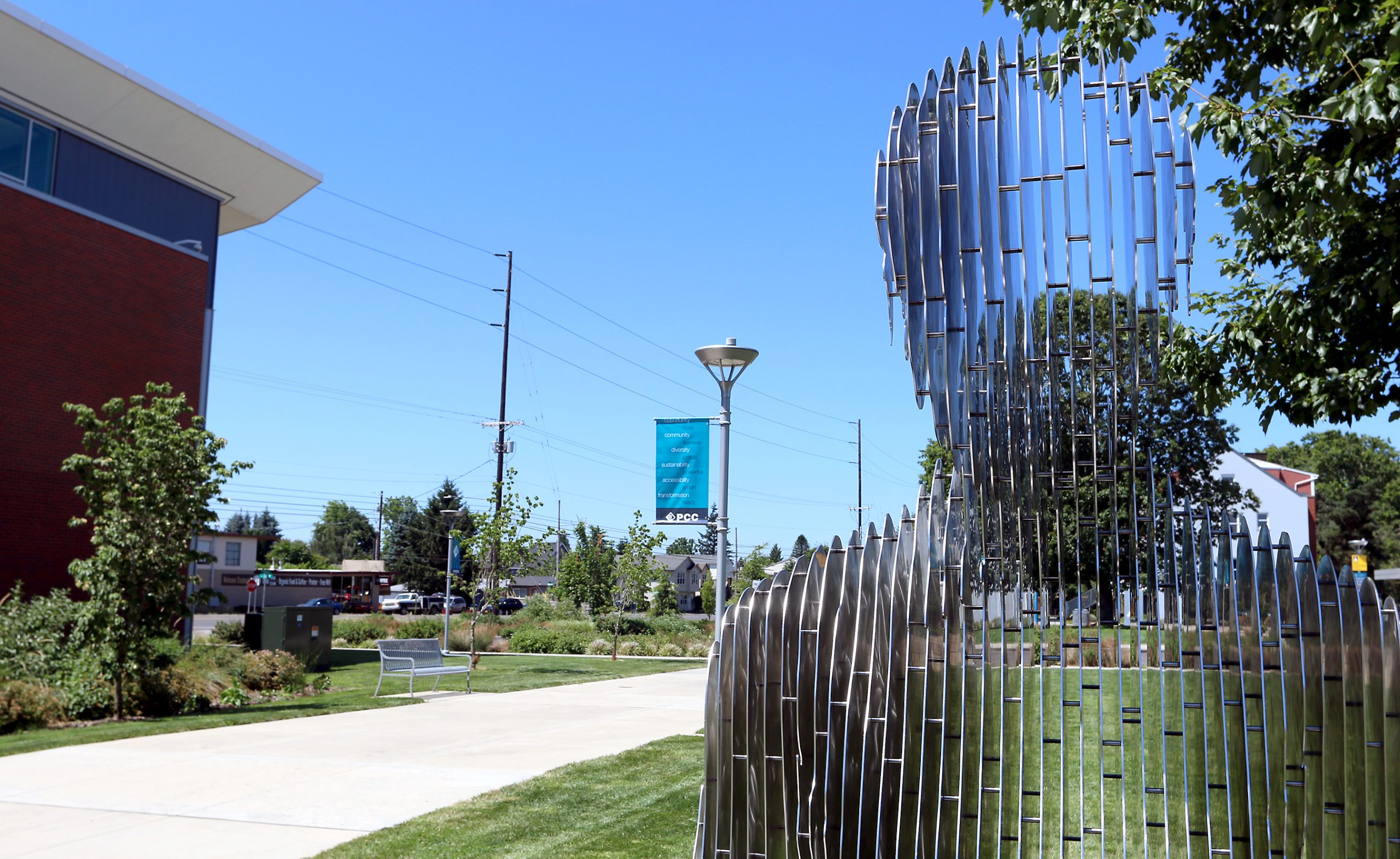 SE campus sculpture.