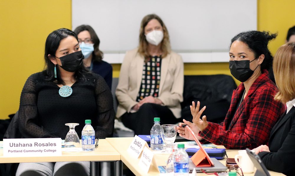 PCC students Utahana Rosales and Erica Mccurty discuss challenges for students in health care education.