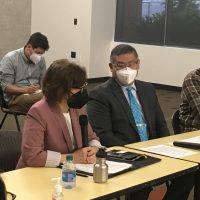 U.S. Rep. Suzanne Bonamici, left, and PCC President Mark Mitsui take part in the roundtable discussion.