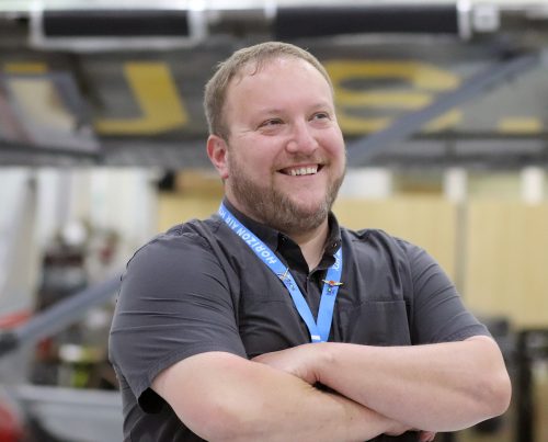 Tom Laxson in hangar