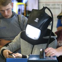 Virtual welding kiosk