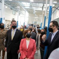 Congresswoman Suzanne Bonamici and Labor Secretary Marty Walsh tour PCC's advanced manufacturing education hub -- the OMIC Training Center.