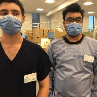 Two Dental Hygiene program students masked up in Vanport Building Clinic.