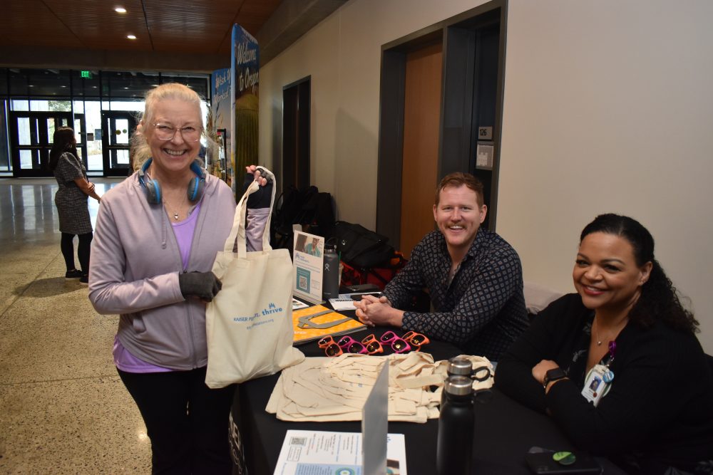 PCC Nursing student collects info.