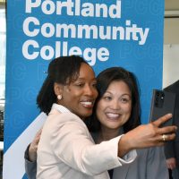 Dr. Adrien Bennings takes a selfie with the Labor Secretary.
