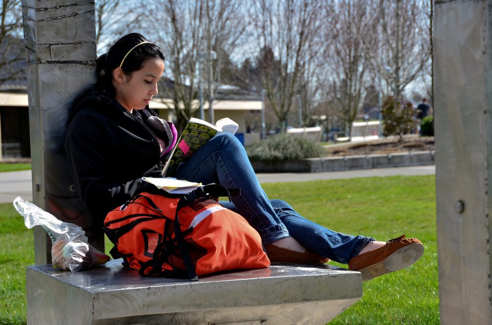 Student studying at Rock Creek