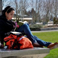 Student studying at Rock Creek