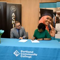 Superintendent Gustavo Balderas with PCC President Adrien Bennings