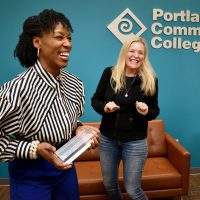 PCC President Adrien Bennings with JCT Board President Ashley Campion.