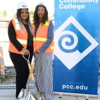 Ivory Mathews (executive director of Home Forward) with Dr. Adrien Bennings (PCC president).